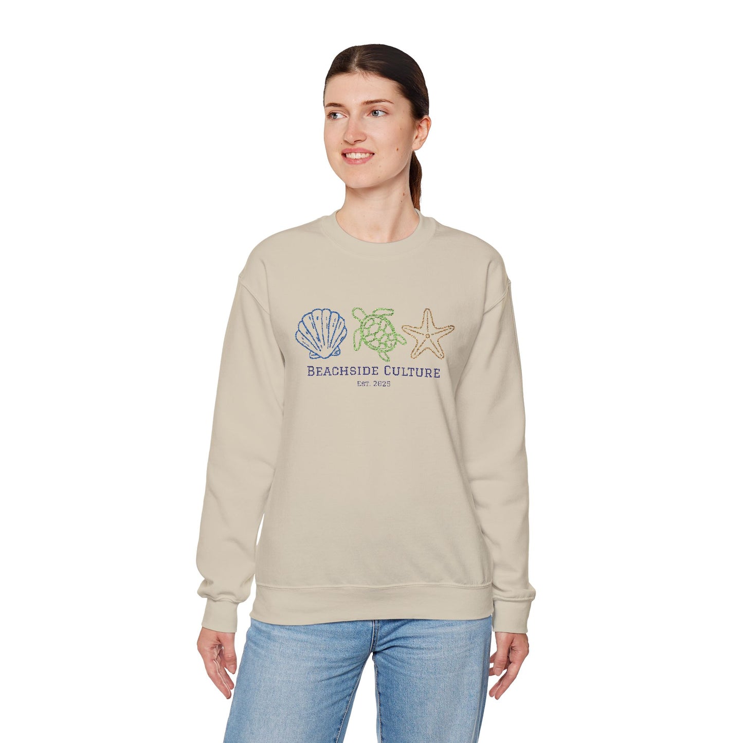 Embroidered Simplistic Unisex Crewneck - New Ocean Design