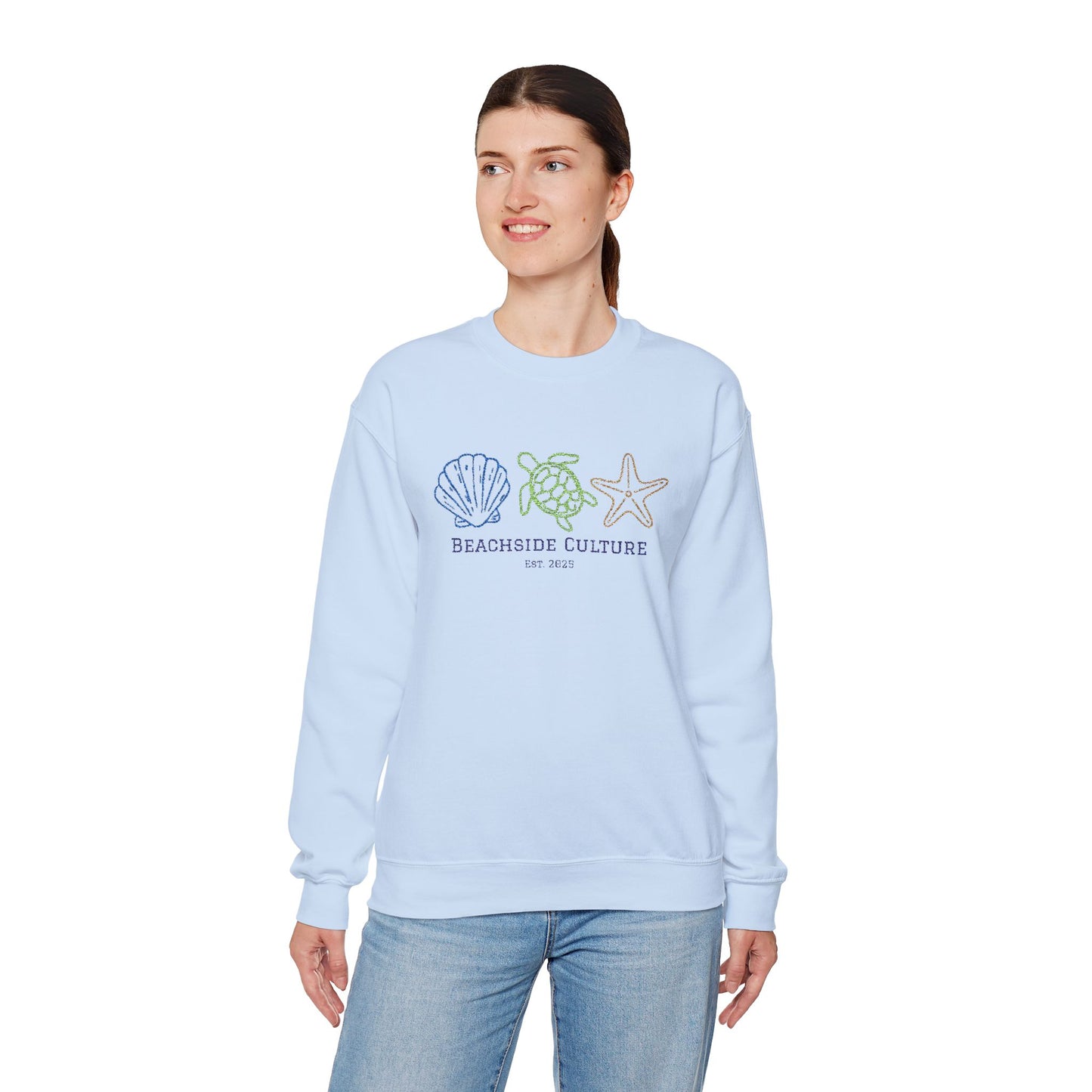 Embroidered Simplistic Unisex Crewneck - New Ocean Design