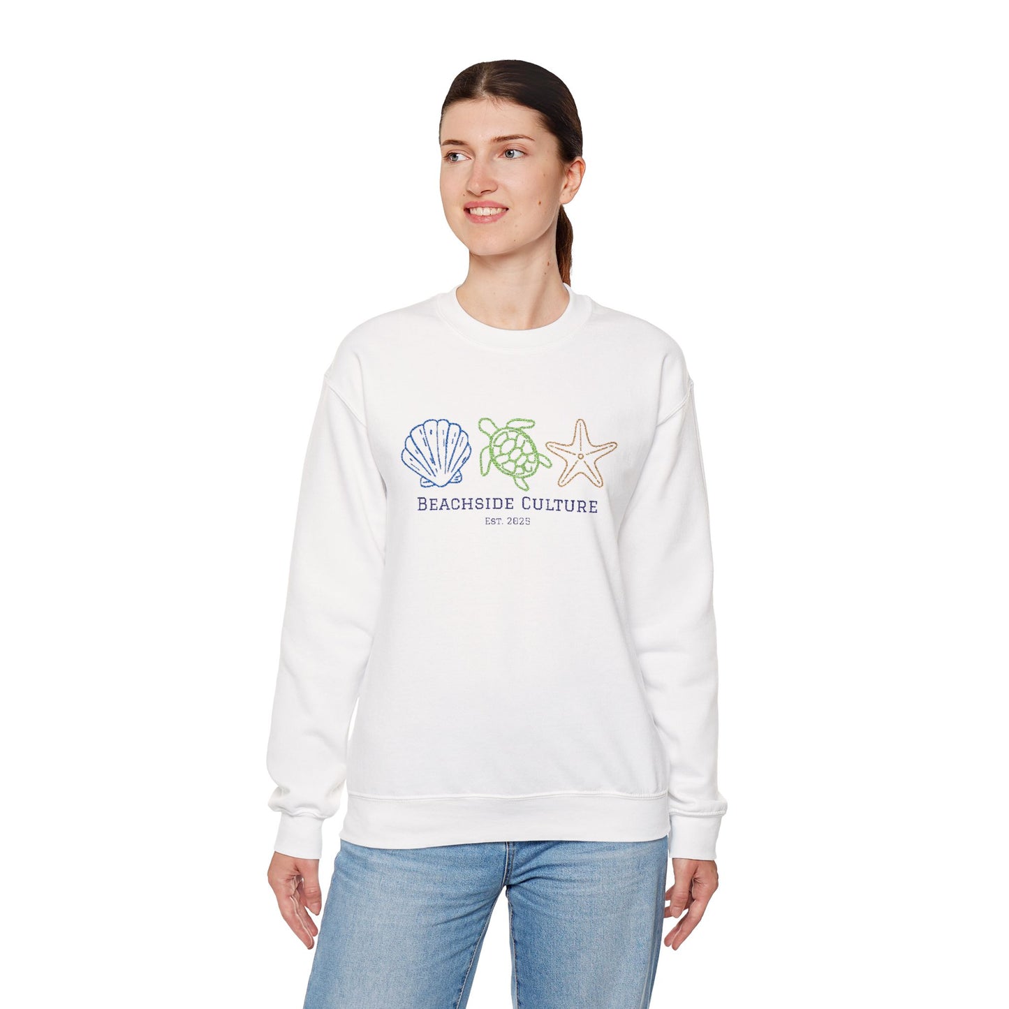 Embroidered Simplistic Unisex Crewneck - New Ocean Design